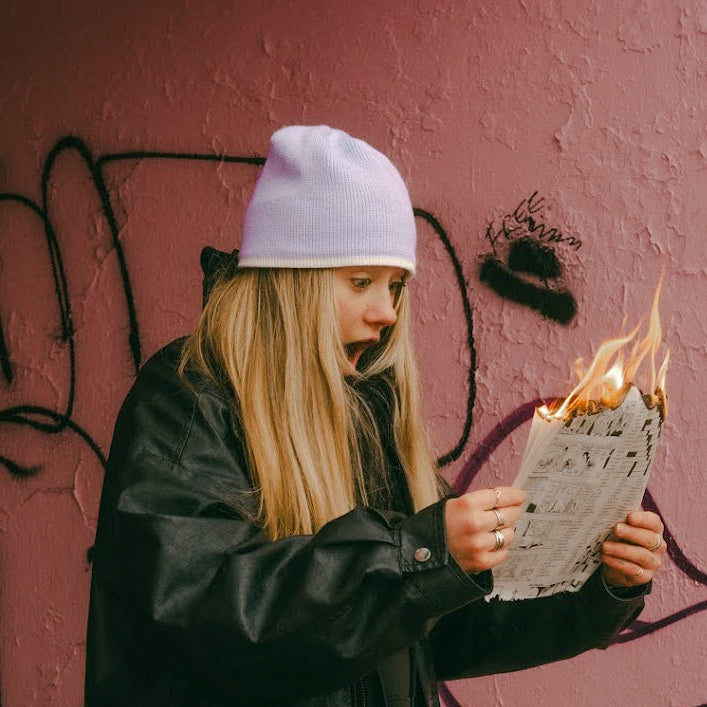 004 Essential Beanie - Sunset Lavender